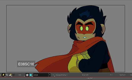 Halfbody shaded. LEGO Monkie Kid artstyle imitation. Fake screenshot.